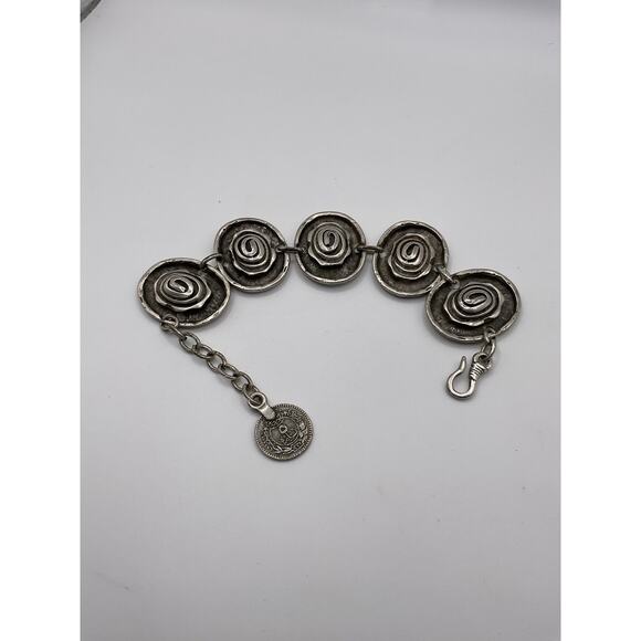 Vintage Seraglio Silver Tone Bracelet 6–7.5” • Egyptian/Middle Eastern Motif - Picture 14 of 14